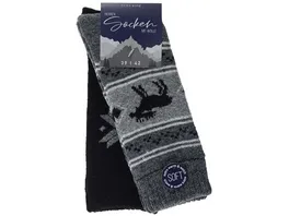 Herren Winter Socken mit Wolle 2er Pack