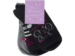 Damen Socken mit Herbstmotiven 3er Pack