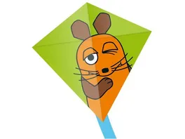 ELLIOT Einleiner Drachen Kinderdrachen Mini Eddy 1 Leiner rtf flugfertig Maus gruen orange 30 cm x 30 cm gruen orange