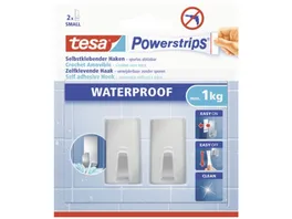 tesa Powerstrips Waterproof Haken Small Metall rechteckig