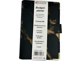 BOCK Budget Planer A6 schwarz Marmor Optik