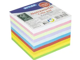 STYLEX Notizwuerfel 9x9x7cm farbiges Papier ca 700 Blatt