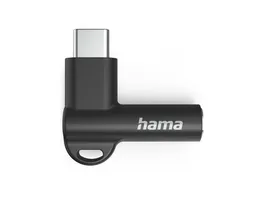 Hama Aux Adapter USB C 3 5 mm Klinke Buchse 90 Winkelstecker Schwarz
