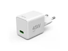 HAMA Schnellladegeraet USB C Super Mini Charger PD 45 W Weiss