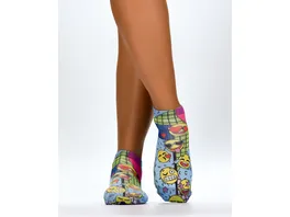 Wigglesteps Damen Sneaker Socken Crazy Emojie
