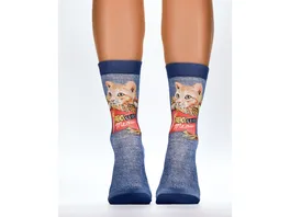 Wigglesteps Damen Socken Fried Cat