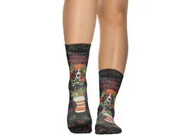 wigglesteps Damen Socken Deer Dog