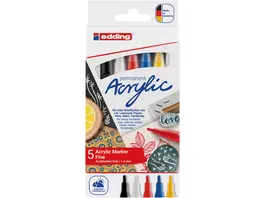 edding 5300 Acrylmarker fein 5er Set basic