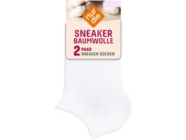 NUR DIE Damen Sneaker Socken Baumwolle 2er Pack