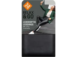 NUR DIE Damen Leggings Relax Go Lederoptik