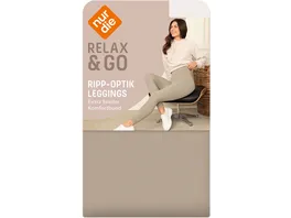 NUR DIE Damen Leggings Relax Go Ripp Optik