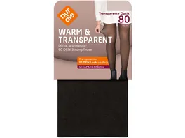 NUR DIE Damen Feinstrumpfhose Warm Transparent 80 DEN