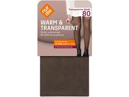 NUR DIE Damen Feinstrumpfhose Warm Transparent 80 DEN