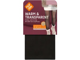 NUR DIE Strumpfhose Warm Transparent mit Innenfleece 80 DEN