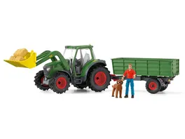Schleich 42608 Farm World Traktor mit Anhaenger