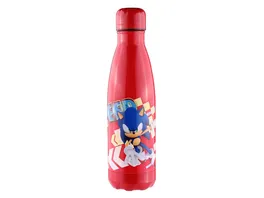 Sega Sonic The Hedgehog Trinkflasche aus Edelstahl auslaufsicheres Deckeldesign 500ml rot