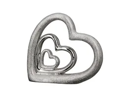 GILDE Porzellan Skulptur Triple Heart H 15cm