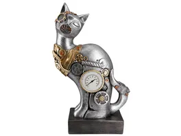 GILDE Poly Skulptur Steampunk Cat H 30cm