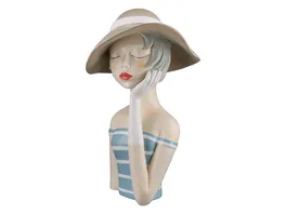 GILDE Poly Figur Lady mit cremefarbenem Hut