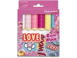 Guetermann Naehfadenbox Cute and Pink mit Applikationen 9 tlg