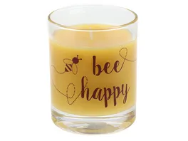 Steinhart Bienenwachs Kerze im Glas Bee Happy 7 9cm