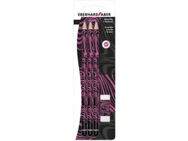 EBERHARD FABER Bleistifte Radierer neon pink schwarz BK