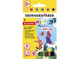 EBERHARD FABER Farbstift Buntstift 6er Etui Mini Kids 3in1