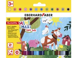 EBERHARD FABER Farbstift Buntstift 12er Etui Mini Kids 3in1