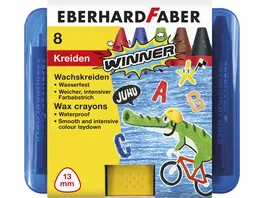 EBERHARD FABER Winner Wachsmalkreide Kunststoffbox mit 8 Kreiden