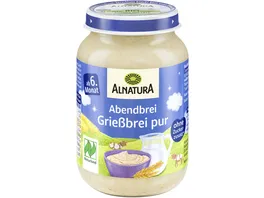 Alnatura Bio Griessbrei Babyglaeschen ab 6 Mon