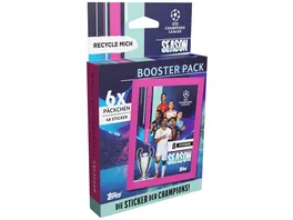 Topps UEFA Champions League 2023 2024 Sticker Booster Pack 6 Paeckchen