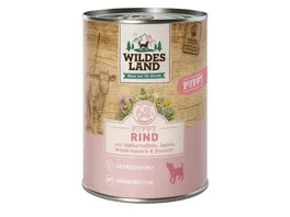 Wildes Land Hundenassfutter Puppy Rind Suesskartoffeln Aepfeln