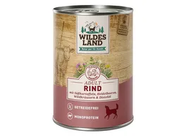 Wildes Land Hundenassfutter Rind mit Suesskartoffeln