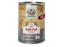 Wildes Land Hundenassfutter Rind PUR mit Disteloel