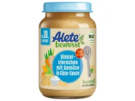 ALETE Bio Dinkelsternchen mit Gemuese in Kaese Sauce