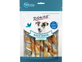 Dokas Dog Hundesnack Kaustange Huehnerbrust und Fischhaut
