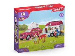 Schleich 42535 Horse Club Abenteuer mit Auto und Pferdeanhaenger