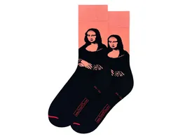 MuseARTa Unisex Socken Leonardo da Vinci Mona Lisa Coral