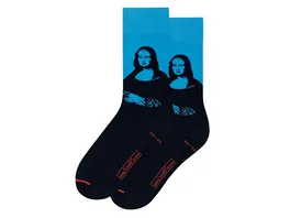 MuseARTa Unisex Socken Leonardo da Vinci Mona Lisa Blue