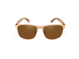 Caresse Brillenmode Sonnenbrille gold matt zebrawood