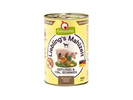 GranataPet Hundenassfutter Liebling s Mahlzeit Gefluegel Schinken