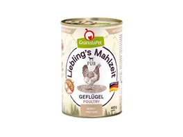 GranataPet Hundenassfutter Liebling s Mahlzeit Gefluegel PUR