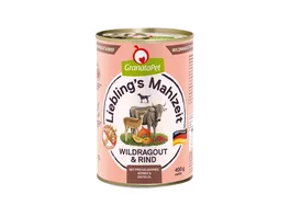 GranataPet Hundenassfutter Liebling s Mahlzeit Wildragout Rind