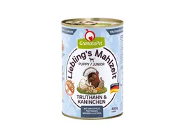 GranataPet Hundenassfutter Liebling s Mahlzeit Junior Truthahn Kaninchen