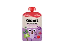 Kruemel Bio Quetschie mit Frucht Erdbeere Himbeere Blaubeere Apfel Banane