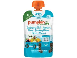 pumpkin organics Bio Quetschie Suesskartoffel Joghurt Trockenpflaume Hafer