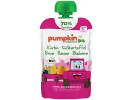 pumpkin organics Bio Quetschie Kuerbis Suesskartoffel Birne Banane Blaubeere