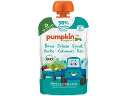 pumpkin organics Bio Quetschie Birne Erbsen Spinat Gurke Kokos Reis