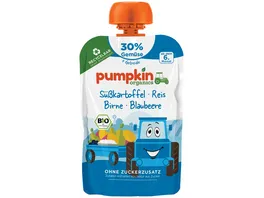 pumpkin organics Bio Quetschie Suesskartoffel Birne Blaubeere Reis