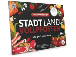 Denkriesen Stadt Land Vollpfosten Grillparty Edition Jetzt geht s um die Wurst A4 Spielblock